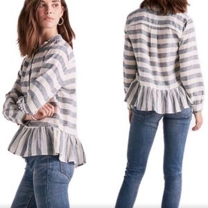 Lucky Brand Blouse Size M The Peplum Ruffle